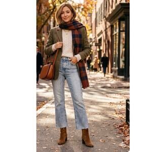 Veronica Beard Carly High Rise Kick Flare Jeans Pebble Stone Gray Rigid 26